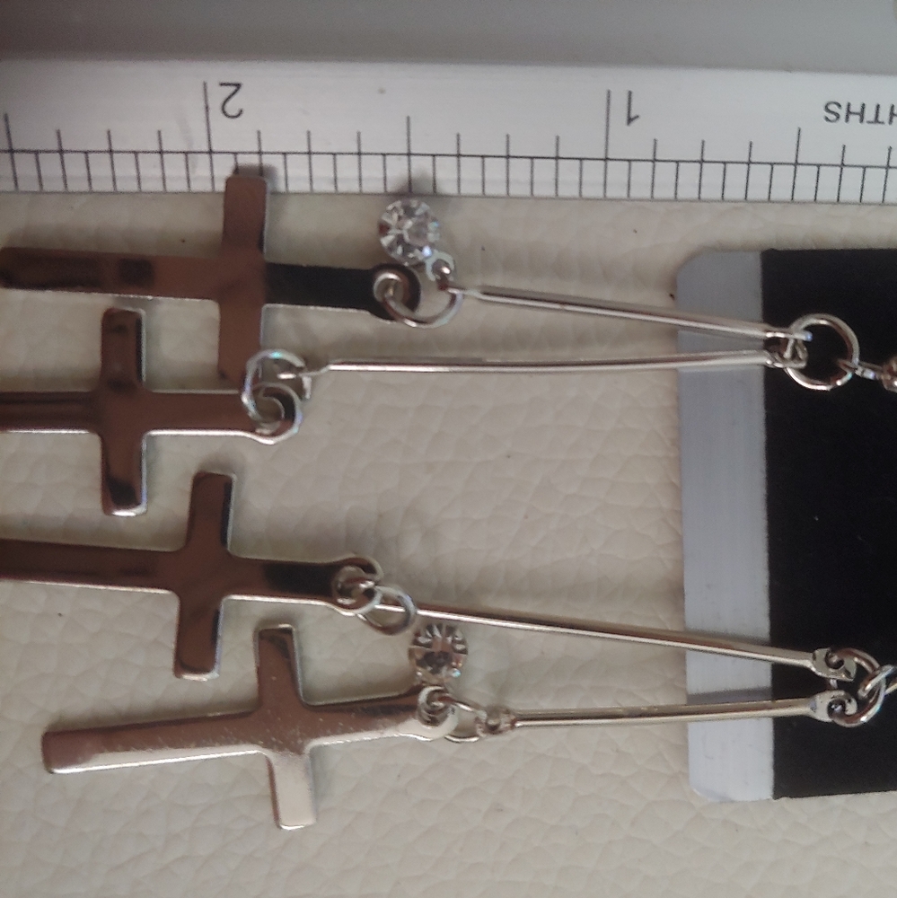 French Hook Dangle Cross Earrings